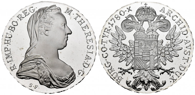 Austria. Maria Theresa. 1 thaler. 1780. (Km-T1). Ag. 28,04 g. Official re-struck...