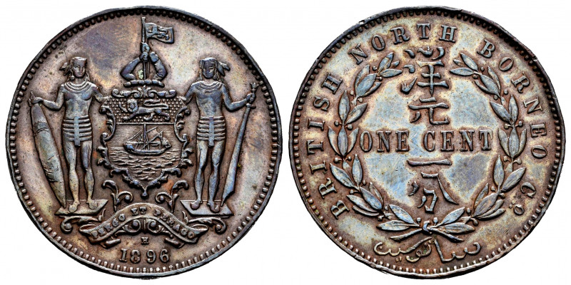 British North Borneo. 1 cent. 1896. Heaton. H. (Km-2). Ae. 9,33 g. Minor nicks o...