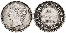 Canada. Victoria Queen. 50 cents. 1896. London. Newfoundland. (Km-6). Ag. 11,66 g. Almost VF/VF. Est...30,00. 


 SPANISH DESRCIPTION: Canadá. Vict...