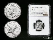 Canada. George VI. 25 cents. 1949. (Km-36). Ag. Encapsulada por NGC como MS63. Est...65,00. 


 SPANISH DESRCIPTION: Canadá. George VI. 25 cents. 1...