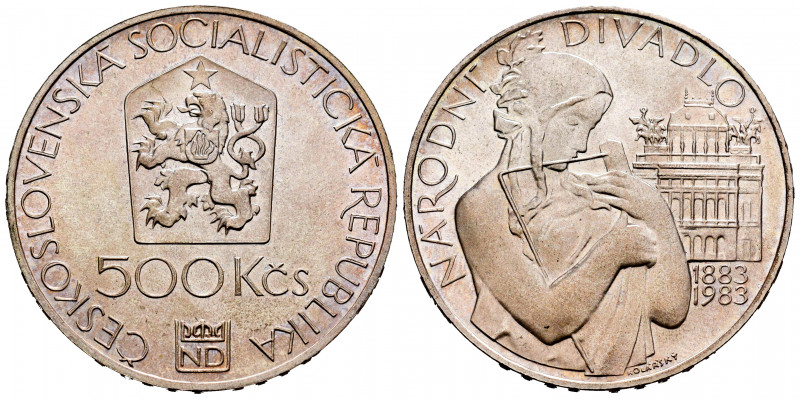 Czechoslovakia. 500 korun. 1983. (Km-112). Ag. 23,87 g. Centenary of the Prague ...
