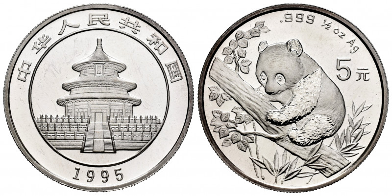 China. 5 yuan. 1995. Ag. 15,44 g. PR. Est...30,00. 


 SPANISH DESRCIPTION: C...