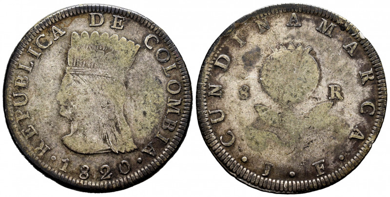 Colombia. 8 reales. 1820. JF. CUNDINAMARCA. (Km-6). (Restrepo-157.1). Ag. 21,14 ...