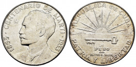 Cuba. 1 peso. 1953. (Km-29). Ag. 26,71 g. Original luster. Almost UNC. Est...50,00. 


 SPANISH DESRCIPTION: Cuba. 1 peso. 1953. (Km-29). Ag. 26,71...