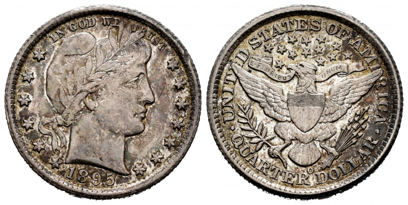 United States. 25 cents. 1895. New Orleans. (Km-114). Ag. 6,26 g. Irregular pati...