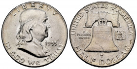 United States. Half dollar. 1955. Ag. 12,28 g. Plenty of original luster. UNC. Est...50,00. 


 SPANISH DESRCIPTION: Estados Unidos. 1/2 dollar. 19...