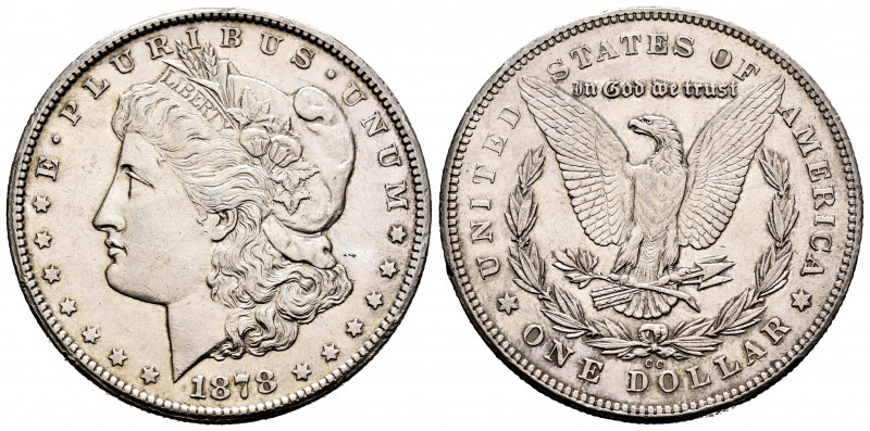 United States. 1 dollar. 1878. Carson City. CC. (Km-110). Ag. 26,75 g. Two minor...