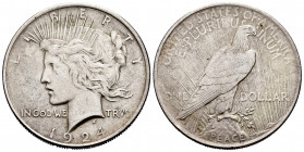 United States. 1 dollar. 1924. Philadelphia. (Km-150). Ag. 26,77 g. Minor nick on edge. XF. Est...30,00. 


 SPANISH DESRCIPTION: Estados Unidos. 1...