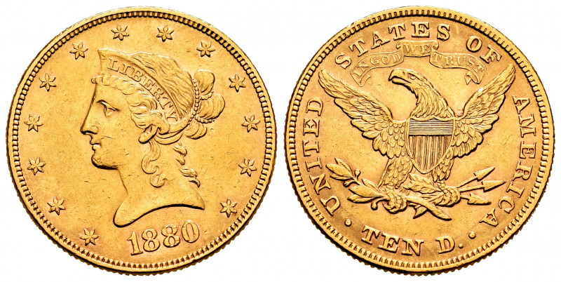 United States. 10 dollars. 1880. Philadelphia. (Km-102). Au. 16,69 g. Liberty he...