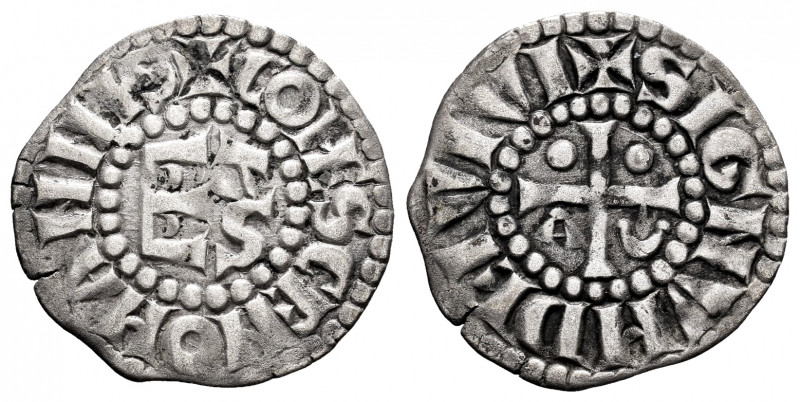 France. Herbert I. Denier. (1015-1035). Le Mans. (Boudeau-170). Ve. 1,22 g. VF. ...