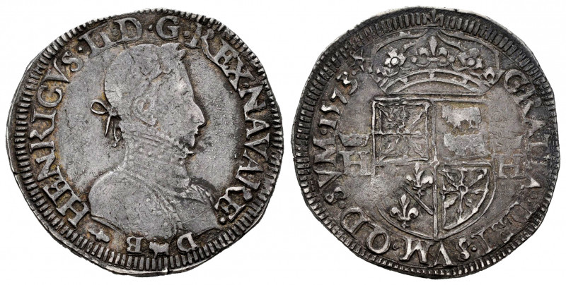France. Henri III of Navarra, II of Béarn (1572-1589). Teston. 1573. Pau. (Duple...