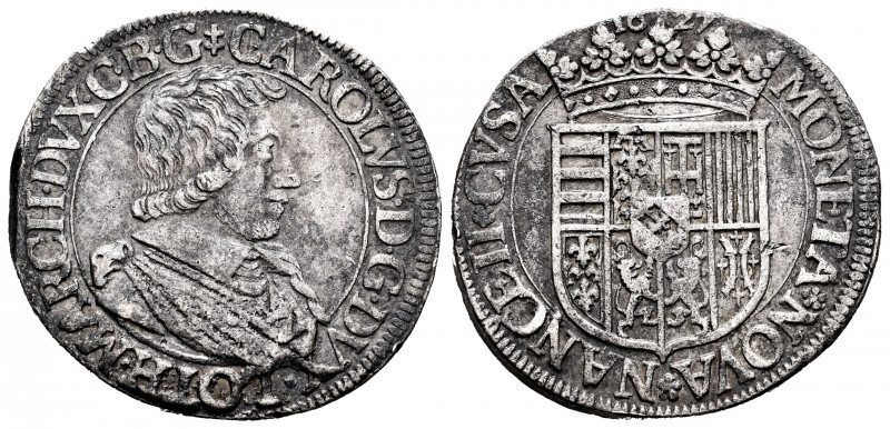 France. Charles IV. Teston. 1627. Nancy. (Km-45). Ag. 8,67 g. VF. Est...90,00. ...