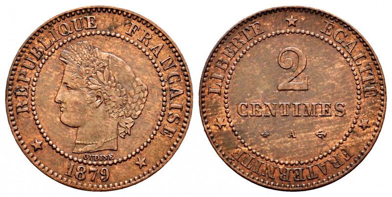 France. 2 centimes. 1879. Paris. A. (Gad-105). Ae. 2,06 g. AU. Est...25,00. 

...