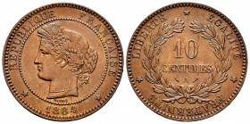 France. 10 centimes. 1884. Paris. A. (Gad-265). Ae. 9,93 g. XF. Est...20,00. 


 SPANISH DESRCIPTION: Francia. 10 centimes. 1884. París. A. (Gad-26...
