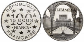France. 100 francs 15 Euros. 1995. (Km-1112). Ag. 22,18 g. Alhambra. PR. Est...30,00. 


 SPANISH DESRCIPTION: Francia. 100 francs 15 Euros. 1995. ...
