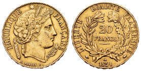 France. 20 francs. 1851. Paris. A. (Gad-1059). (Fried-529.4). (Fried-566). Au. 6,44 g. Almost XF. Est...300,00. 


 SPANISH DESRCIPTION: Francia. 2...