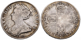 Great Britain. Anna. 1/2 crown. 1703. Vigo. (Km-518.2). Ag. 14,53 g. Silver mint taken to the Spaniards in Vigo Bay. Choice F. Est...200,00. 


 SP...
