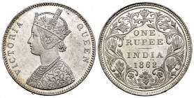 British India. Victoria Queen. 1 rupee. 1862. Calcutta. (Km-473.1). Ag. 11,73 g. Plenty of original luster. AU/Almost UNC. Est...90,00. 


 SPANISH...