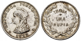Portuguese India. 1 rupee. 1912. (Gomes-09.01). Ag. 11,66 g. Choice VF/Almost XF. Est...20,00. 


 SPANISH DESRCIPTION: India Portuguesa. 1 rupee. ...