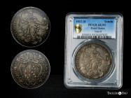 Italy. Papal States. 1 scudo. 1802 (Anno II). Rome. R. (Km-1249). (Dav-180). (Pagani-60a). Ag. Beautiful old cabinet patina. Slabbed by PCGS as AU 53....