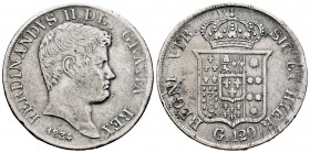 Italy. Napoli and Sicily. Ferdinando II. 120 grana. 1834. (Km-309). (Pagani-193). (Mont-745). Ag. 27,22 g. Scratches. Almost VF/VF. Est...50,00. 

...