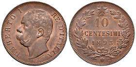Italy. Umberto I. 10 centesimi. 1893. (Km-27.1). (Mont-61). Ae. 10,08 g. AU. Est...30,00. 


 SPANISH DESRCIPTION: Italia. Umberto I. 10 centesimi....
