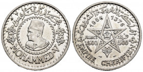 Morocoo. Mohamad V. 500 francs. 1956 (1376 H). (Km-54). Ag. 22,50 g. Original luster. AU. Est...30,00. 


 SPANISH DESRCIPTION: Marruecos. Mohamad ...