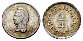 Mexico. 1/4 real. 1842. México. LR. (Km-368.6). Ag. 0,88 g. Some original luster. Soft tone. AU/Almost UNC. Est...80,00. 


 SPANISH DESRCIPTION: M...