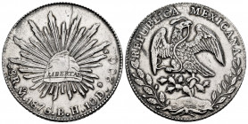 Mexico. 8 reales. 1876. México. BH. (Km-377.10). Ag. 26,98 g. Scratch on obverse. Cleaned. Almost XF. Est...40,00. 


 SPANISH DESRCIPTION: México....