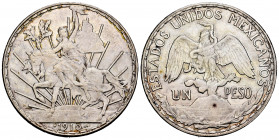 Mexico. 1 peso "Caballito". 1910. (Km-453). Ag. 27,03 g. Choice VF. Est...70,00. 


 SPANISH DESRCIPTION: México. 1 peso "Caballito". 1910. (Km-453...