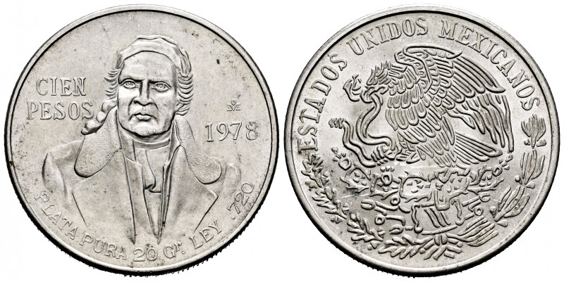 Mexico. 100 pesos. 1978. México. (Km-483.1). Ag. 27,67 g. UNC. Est...25,00. 

...