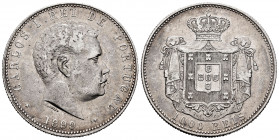 Portugal. Karl I. 1000 reis. 1899. (Km-540). (Gomes-13.01). Ag. 24,83 g. Choice VF. Est...40,00. 


 SPANISH DESRCIPTION: Portugal. Carlos I. 1000 ...