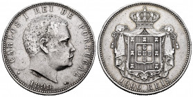 Portugal. Karl I. 1000 reis. 1899. (Km-540). (Gomes-13.01). Ag. 24,83 g. Minor nicks on edge. Choice VF. Est...40,00. 


 SPANISH DESRCIPTION: Port...