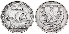 Portugal. 10 escudos. 1937. (Km-582). (Gomes-43.04). Ag. 12,44 g. Scarce. Almost XF. Est...80,00. 


 SPANISH DESRCIPTION: Portugal. 10 escudos. 19...