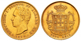 Portugal. Luiz I. 5000 reis. 1869. Lisbon. (Km-516). (Gomes-16.03). Au. 8,86 g. XF. Est...400,00. 


 SPANISH DESRCIPTION: Portugal. Luiz I. 5000 r...