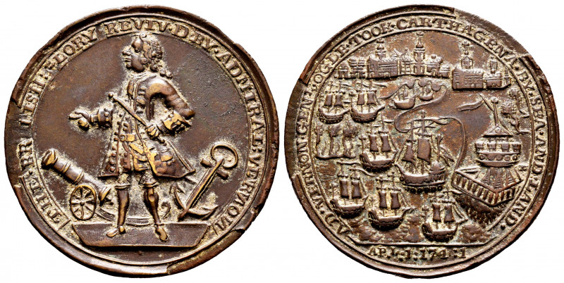 Great Britain. Vernon Admiral. Medal. 1 Abril 1741. Cartagena de Indias. (Adams&...
