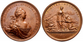 Russia. Elizabeth I. Medal. 1754. (Diakov-95.2). Anv.: Bust of Elizabeth right. Rev.: The Goodness of Mercy burning debt books and receipts, her left ...