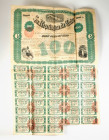 Cuba. Loan 100 Pesos. December 1ts, 1872. LA REPÚBLICA DE CUBA. Serie A nº 60. Dated New York with handwritten signatures of Ramón Céspedes and José M...