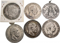 Germany. Lot of 6 silver coins of 5 mark 1875, 1876 (2), 1899, 1902, 1907 (with ring). TO EXAMINE. VF/Choice VF. Est...150,00. 


 SPANISH DESRCIPT...