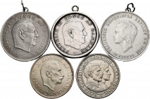 Denmark. Lot of 5 silver coins, 3 of them with hoops. TO EXAMINE. Choice VF/UNC. Est...90,00. 


 SPANISH DESRCIPTION: Dinamarca. Lote de 5 piezas ...