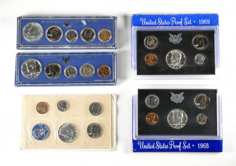 United States. Lot of 5 Set in the Original Government Packaging, 1965, 1966, 19...
