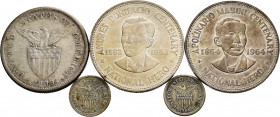 Philippines. Lot of 5 Philippine silver coins, 2 of 10 centavos (1908, 1918), 3 of 1 peso (1909, 1963, 1964). TO EXAMINE. VF/UNC. Est...80,00. 


 ...