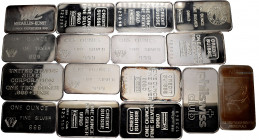 World coins. Lot of 16 silver ingots of 1 ounce of silver. Ley .999. 497,00 g. Ag. TO EXAMINE. UNC/PR. Est...400,00. 


 SPANISH DESRCIPTION: Moned...
