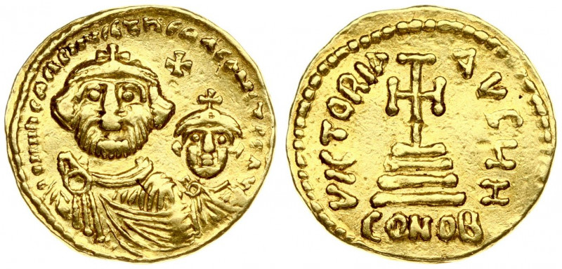 Byzantine Empire 1 Solidus Heraclius and Heraclius Constantine (613-641). Averse...