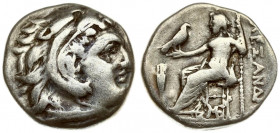 Greece Macedonia 1 Drachma Alexander III (336-323 BC). Lampsakos (Mysia). Av: Herakles head with skin of a lion to the right. Rev: enthroned Zeus left...