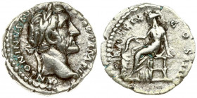Roman Empire 1 Denarius Antoninus Pius AD 138-161. Roma. ANTONINVS AVG PIVS P P IMP II. laureate bust right / TR POT XIX COS IIII. Salus standing left...