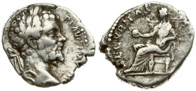 Roman Empire 1 Denarius Septimius Severus AD 193-211. Roma. Laureate head right / SECVRITAS PVBLICA Securitas seated left on throne holding globus. Si...