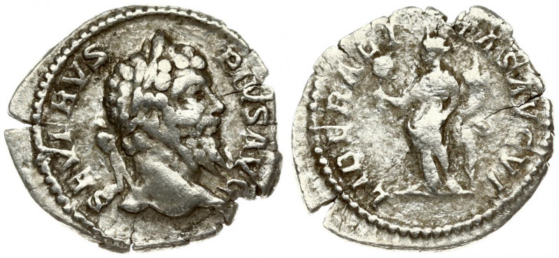 Roman Empire 1 Denarius Septimius Severus AD 193-211. Roma. SEVERVS PIVS AVG lau...