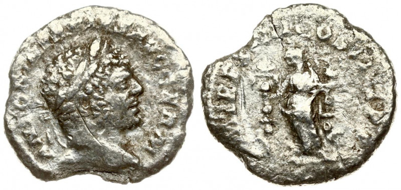 Roman Empire 1 Denarius Caracalla AD 198-217. Roma. AD 215. ANTONINVS PIVS AVG G...