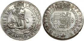 Austria 1 Thaler 1632 Leopold(1619 - 1635). Averse: Crowned 1/2-length figure right with scepter and sword. Averse Legend: LEOPOLDVS • D: G: ARCHIDVX ...